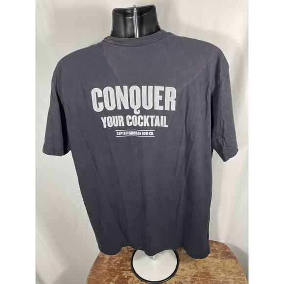 Captain Morgan Skull Tee Black XL Pirate Graphic Shirt - Picture 2 of 7